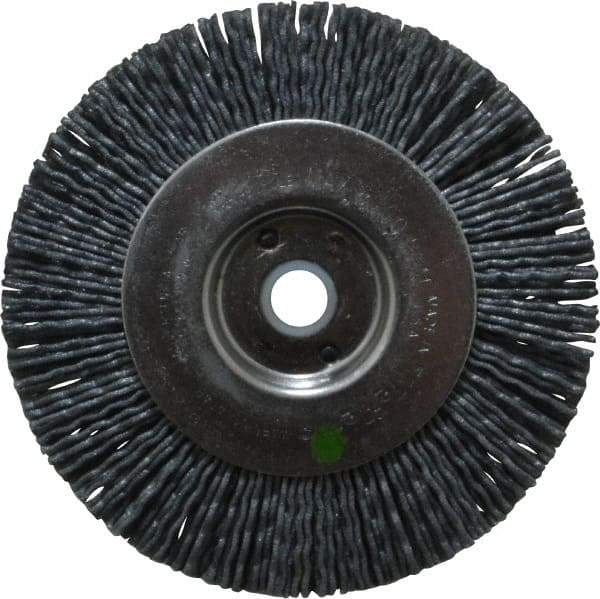 Weiler - 4" OD, 1/2" Arbor Hole, Crimped Nylon Wheel Brush - 1/2" Face Width, 7/8" Trim Length, 0.04" Filament Diam, 6,000 RPM - USA Tool & Supply