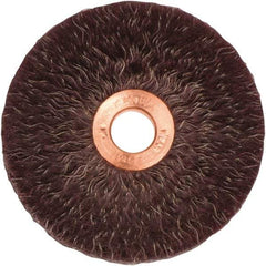 Weiler - 3" OD, 1/2" Arbor Hole, Crimped Steel Wheel Brush - 1/4" Face Width, 1" Trim Length, 0.014" Filament Diam, 20,000 RPM - USA Tool & Supply