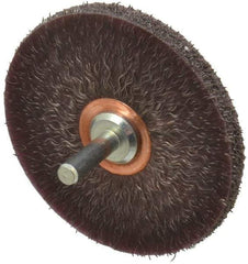 Weiler - 3" OD, 1/4" Shank Diam, Crimped Steel Wheel Brush - 1/4" Face Width, 1" Trim Length, 0.0118" Filament Diam, 20,000 RPM - USA Tool & Supply