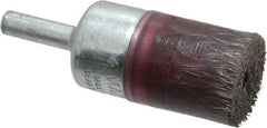 Weiler - 3/4" OD, 1/4" Shank Diam, Crimped Steel Wheel Brush - 7/8" Trim Length, 0.0104" Filament Diam, 20,000 RPM - USA Tool & Supply
