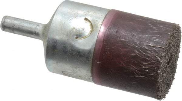 Weiler - 1" OD, 1/4" Shank Diam, Crimped Steel Wheel Brush - 7/8" Trim Length, 0.0104" Filament Diam, 14,000 RPM - USA Tool & Supply
