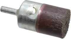 Weiler - 1" OD, 1/4" Shank Diam, Crimped Steel Wheel Brush - 7/8" Trim Length, 0.0104" Filament Diam, 14,000 RPM - USA Tool & Supply