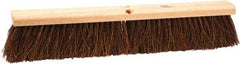 Weiler - 18" Rough Surface Palmyra Push Broom - 4" Bristle Length, Wood Block, Threaded Handle Connection, Handle Sold Separately - USA Tool & Supply