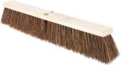 Weiler - 24" Rough Surface Palmyra Push Broom - 4" Bristle Length, Wood Block, Threaded Handle Connection, Handle Sold Separately - USA Tool & Supply