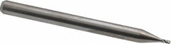 Kyocera - 1/32", 3/64" LOC, 1/8" Shank Diam, 1-1/2" OAL, 4 Flute, Solid Carbide Square End Mill - Single End, Uncoated, 30° Helix, Centercutting, Series 1820 - USA Tool & Supply