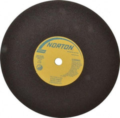 Norton - 10" 24 Grit Silicon Carbide Cutoff Wheel - 3/32" Thick, 5/8" Arbor, 6,110 Max RPM, Use with Stationary Tools - USA Tool & Supply