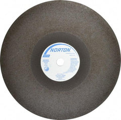Norton - 16" 30 Grit Aluminum Oxide Cutoff Wheel - 1/8" Thick, 1" Arbor, 3,820 Max RPM, Use with Stationary Tools - USA Tool & Supply
