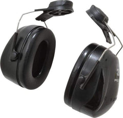 3M - Hard Hat Cap Mounted Black PVC Cushion Earmuffs - 25 NRR Rating - USA Tool & Supply