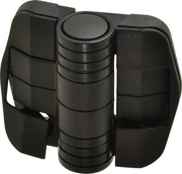 Value Collection - 2-1/4" Long x 2-1/16" Wide x 45/64" Thick, Door Positioning Hinge - Black Acetal with Chrome Steel Detent Ball, Black Finish - USA Tool & Supply
