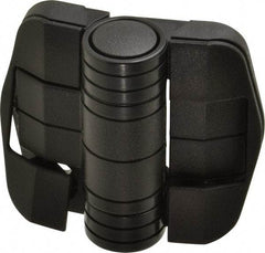 Value Collection - 2-1/4" Long x 2-1/16" Wide x 45/64" Thick, Door Positioning Hinge - Black Acetal with Chrome Steel Detent Ball, Black Finish - USA Tool & Supply