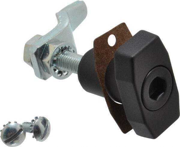 Made in USA - 2.97" Long x 1.56" Wide x 0.880" High, Hex Key Latch Operated Latch - Die Cast Zinc, with Black Powder Coat Finish - USA Tool & Supply