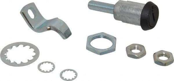 Made in USA - 3.02" Long x 1-1/16" Wide x 1-1/16" High, Slotted Recess Style Latch - Die Cast Zinc, with Black Powder Coat Finish - USA Tool & Supply