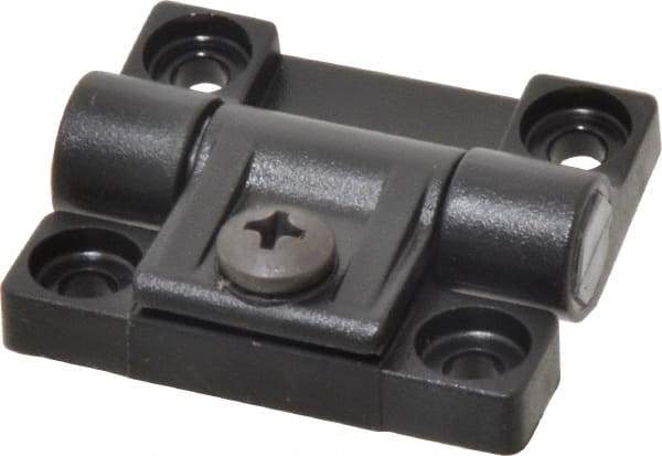 Value Collection - 1-45/64" Long x 1-29/64" Wide x 1-3/32" Thick, Adjustable Friction Hinge - Black Acetal Leaves with Polycarbonate Pin & 303 Stainless Steel Nut & Screw, Black Finish - USA Tool & Supply
