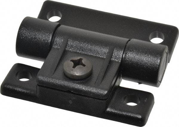 Value Collection - 2-1/2" Long x 2-17/64" Wide x 49/64" Thick, Adjustable Friction Hinge - Black Acetal Leaves with Polycarbonate Pin & 303 Stainless Steel Nut & Screw, Black Finish - USA Tool & Supply