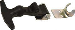Value Collection - 4.658" Long x 2-7/16" Wide x 1-1/4" High, Draw Latch - EPDM Rubber Handle, 1010 Steel Keeper & Bracket, Aluminum Rivet, with Black Finish - USA Tool & Supply