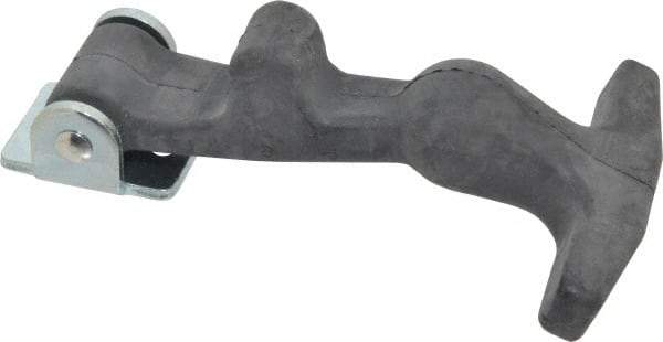 Value Collection - 5-7/8" Long x 3-1/8" Wide x 1-1/4" High, Draw Latch - EPDM Rubber Handle, 1010 Steel Keeper & Bracket, Aluminum Rivet, with Black Finish - USA Tool & Supply
