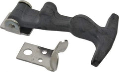 Value Collection - 5-7/8" Long x 3-1/8" Wide x 1-1/4" High, Draw Latch - EPDM Rubber Handle, 302 Stainless Steel Keeper, Bracket & Rivet, with Black Finish - USA Tool & Supply
