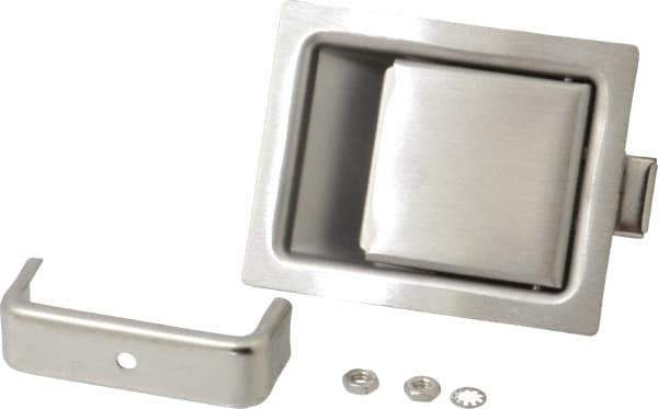 Made in USA - 5" Long x 2.68" Wide x 1-15/16" High, Paddle Latch - Stainless Steel, with Brushed Finish - USA Tool & Supply