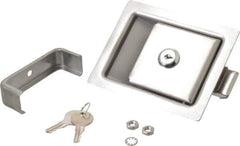Made in USA - 5" Long x 4" Wide x 1-15/16" High, Paddle Latch - Stainless Steel, with Brushed Finish - USA Tool & Supply