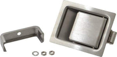 Made in USA - 3.31" Long x 2.68" Wide x 1.430" High, Paddle Latch - Stainless Steel, with Brushed Finish - USA Tool & Supply