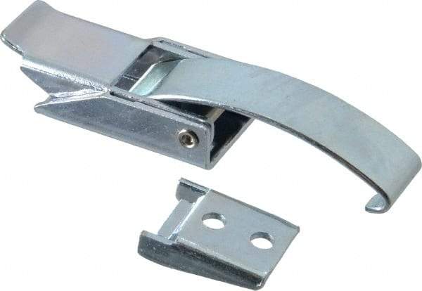 Made in USA - 3.34" Long x 0.89" Wide x 0.570" High, Draw Latch - Steel, with Zinc Plate, Bright Chromate Dip Finish - USA Tool & Supply