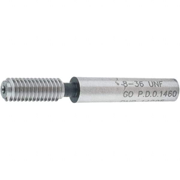 SPI - #8-36, Class 2B, 3B, Single End Plug Thread Go Gage - Steel, Size 0 Handle Not Included - USA Tool & Supply