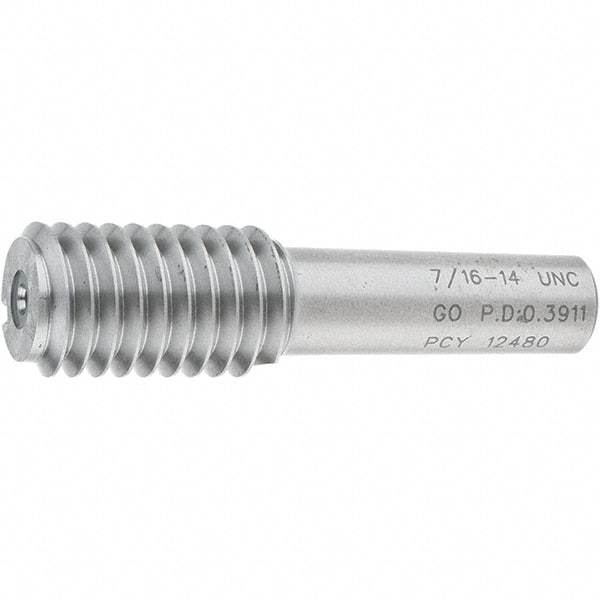 SPI - 7/16-14, Class 2B, 3B, Single End Plug Thread Go Gage - Steel, Size 2 Handle Not Included - USA Tool & Supply