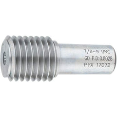 SPI - 7/8-9, Class 2B, 3B, Single End Plug Thread Go Gage - Steel, Size 4 Handle Not Included - USA Tool & Supply