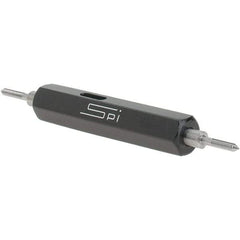 SPI - #0-80, Class 3B, Double End Plug Thread Go/No Go Gage - Steel, Size 000 Handle Included - USA Tool & Supply