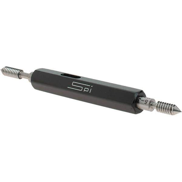 SPI - #6-32, Class 3B, Double End Plug Thread Go/No Go Gage - Steel, Size 00 Handle Included - USA Tool & Supply