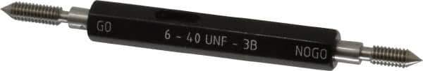 SPI - #6-40, Class 3B, Double End Plug Thread Go/No Go Gage - Steel, Size 00 Handle Included - USA Tool & Supply