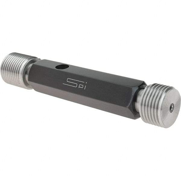 SPI - 1-12, Class 2B, Double End Plug Thread Go/No Go Gage - Steel, Size 4 Handle Included - USA Tool & Supply