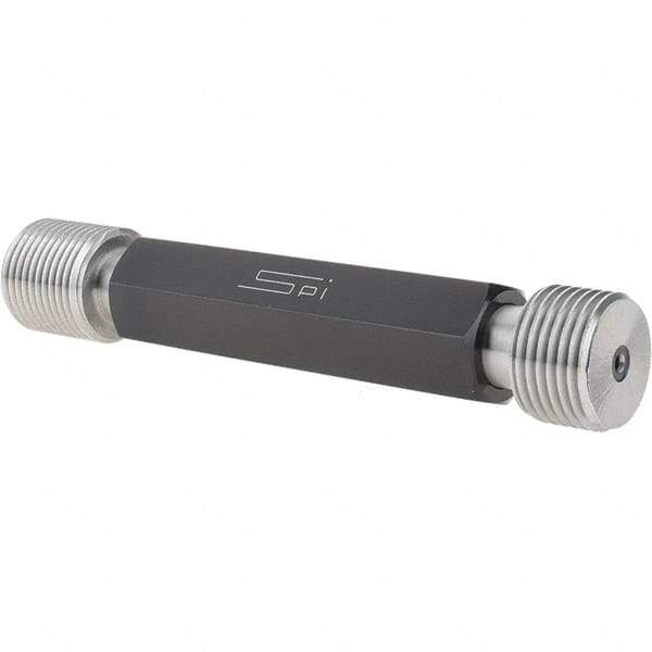 SPI - 1-12, Class 3B, Double End Plug Thread Go/No Go Gage - Steel, Size 4 Handle Included - USA Tool & Supply