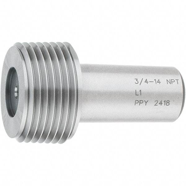 SPI - 3/4-14 Single End Tapered Plug Pipe Thread Gage - Handle Size 4, Handle Not Included, NPT-L1 Tolerance, NIST Traceability Certification Included - USA Tool & Supply