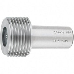 SPI - 3/4-14 Single End Tapered Plug Pipe Thread Gage - Handle Size 4, Handle Not Included, NPT-L1 Tolerance, NIST Traceability Certification Included - USA Tool & Supply