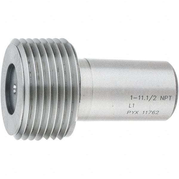 SPI - 1 - 11-1/2 Single End Tapered Plug Pipe Thread Gage - Handle Size 5, Handle Not Included, NPT-L1 Tolerance, NIST Traceability Certification Included - USA Tool & Supply