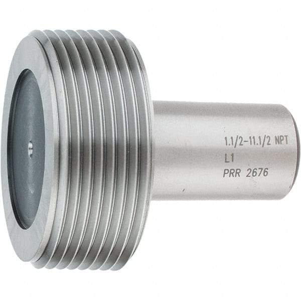 SPI - 1-1/2 - 11-1/2 Single End Tapered Plug Pipe Thread Gage - Handle Size 5, Handle Not Included, NPT-L1 Tolerance, NIST Traceability Certification Included - USA Tool & Supply