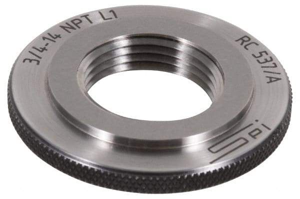 SPI - 1/16-27 Thread, Oil Hardened Non-Shrinking Steel (OHNS), Class L1, Ring Pipe Thread Gage - NPT Thread - USA Tool & Supply