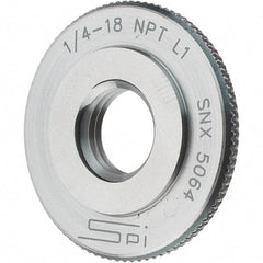 SPI - 1/4-18 Thread, Oil Hardened Non-Shrinking Steel (OHNS), Class L1, Ring Pipe Thread Gage - NPT Thread - USA Tool & Supply