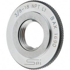 SPI - 3/8-18 Thread, Oil Hardened Non-Shrinking Steel (OHNS), Class L1, Ring Pipe Thread Gage - NPT Thread - USA Tool & Supply