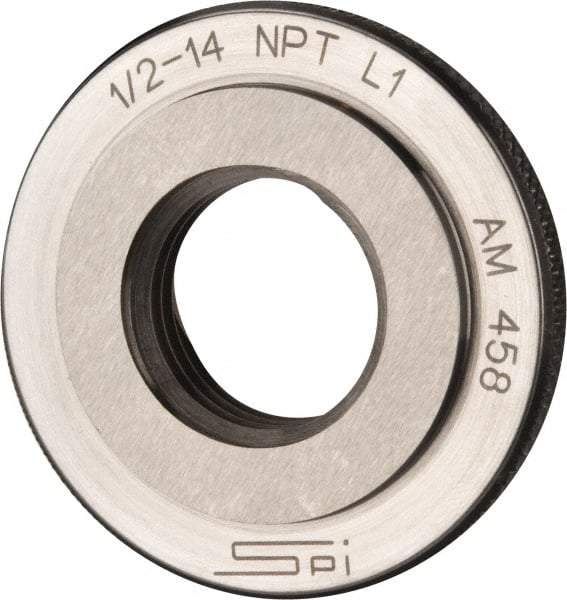SPI - 1/2-14 Thread, Oil Hardened Non-Shrinking Steel (OHNS), Class L1, Ring Pipe Thread Gage - NPT Thread - USA Tool & Supply