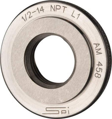 SPI - 1/2-14 Thread, Oil Hardened Non-Shrinking Steel (OHNS), Class L1, Ring Pipe Thread Gage - NPT Thread - USA Tool & Supply