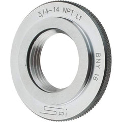 SPI - 3/4-14 Thread, Oil Hardened Non-Shrinking Steel (OHNS), Class L1, Ring Pipe Thread Gage - NPT Thread - USA Tool & Supply