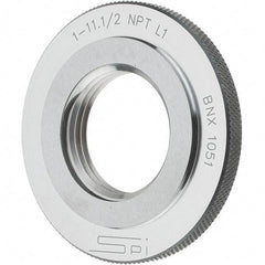 SPI - 1 - 11-1/2 Thread, Oil Hardened Non-Shrinking Steel (OHNS), Class L1, Ring Pipe Thread Gage - NPT Thread - USA Tool & Supply