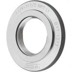 SPI - 1-1/4 - 11-1/2 Thread, Oil Hardened Non-Shrinking Steel (OHNS), Class L1, Ring Pipe Thread Gage - NPT Thread - USA Tool & Supply