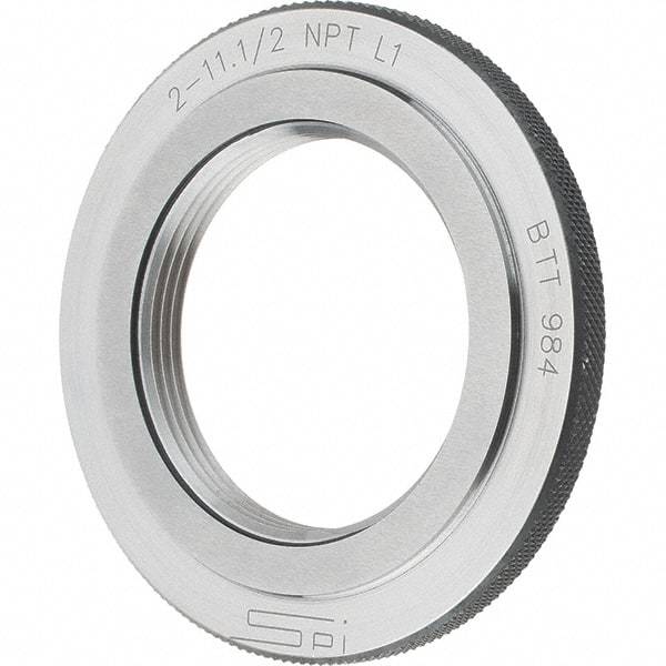 SPI - 2 - 11-1/2 Thread, Oil Hardened Non-Shrinking Steel (OHNS), Class L1, Ring Pipe Thread Gage - NPT Thread - USA Tool & Supply