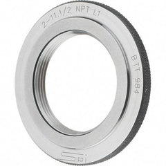 SPI - 2 - 11-1/2 Thread, Oil Hardened Non-Shrinking Steel (OHNS), Class L1, Ring Pipe Thread Gage - NPT Thread - USA Tool & Supply