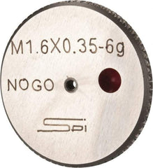 SPI - M1.6x0.35 No Go Single Ring Thread Gage - Class 6G, Oil Hardened Nonshrinking Steel (OHNS), NPL Traceability Certification Included - USA Tool & Supply