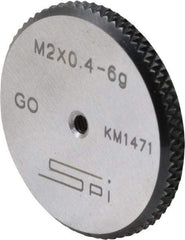 SPI - M2x0.4 Go Single Ring Thread Gage - Class 6G, Oil Hardened Nonshrinking Steel (OHNS), NPL Traceability Certification Included - USA Tool & Supply