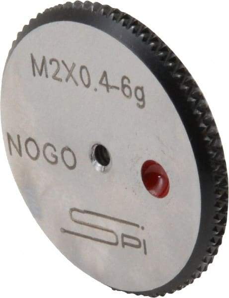 SPI - M2x0.4 No Go Single Ring Thread Gage - Class 6G, Oil Hardened Nonshrinking Steel (OHNS), NPL Traceability Certification Included - USA Tool & Supply